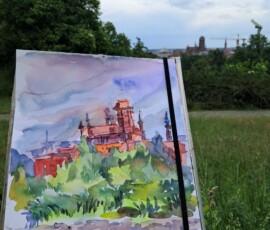 Uczestnicy Czerwcowego Spaceru Rysunkowego