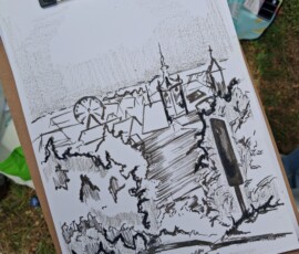 Uczestnicy Lipcowego Spaceru Rysunkowego