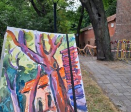 Uczestnicy Słonecznego Spaceru Rysunkowego